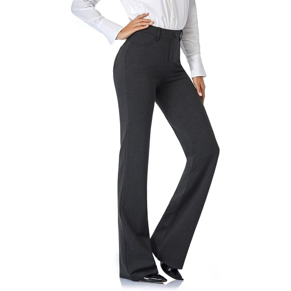 NWT $50 TAPATA Stretchy Bootcut Dress Pull-On Gray Pants – Med